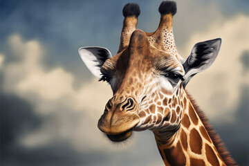 Giraffe - Portrait -- Ai-/-Ki-generiert