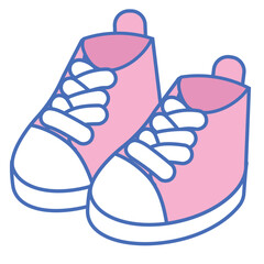 Baby Shoes - baby shower baby nursery illustrations
