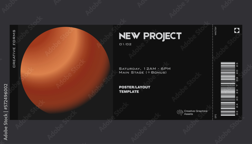 Aufkleber gradient aesthetic art modern ticket design. template layout with blurred digital gradient resemblin