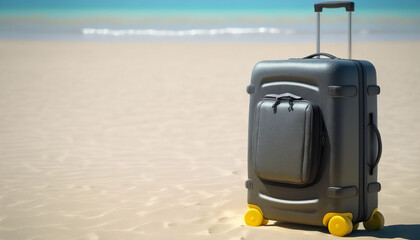 A black suitcase waiting patiently for its owner