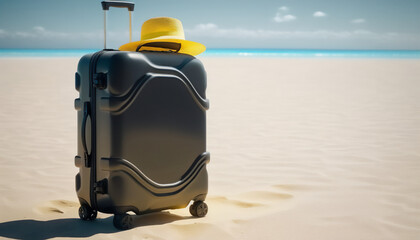A black suitcase that's itching to explore the sandy dunes
