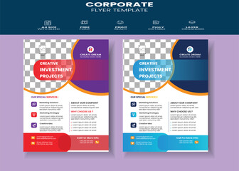 Business Flyer Modern Flyer Corporate Flyer Template Geometric shape Flyer Circle Abstract Colorful concepts