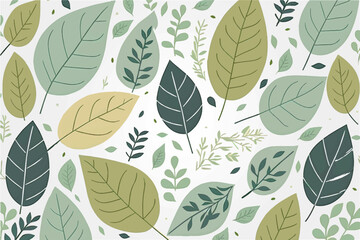 background with minimalist leaves, vector illustration