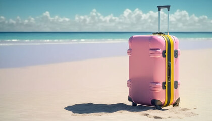 A sleek pink suitcase for the wanderlust beach bum