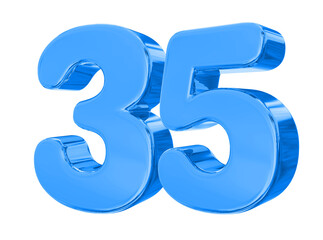 35 Number Blue