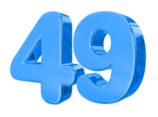 49 Number Blue