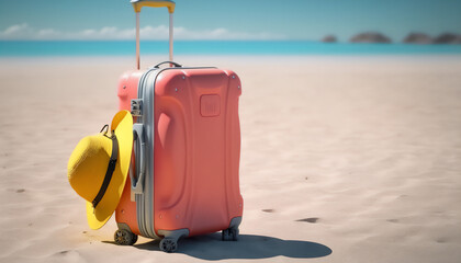 A red suitcase filled with sunshine and ocean breezes