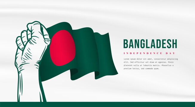 Banner Illustration Of Bangladesh Independence Day Celebration With Text Space. Vector Illustration.