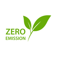 Zero emission icon vector CO2 neutral green sign for your web site design, logo, app, UI.illustration