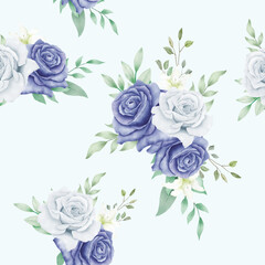 Seamless Pattern Floral Rose watercolor