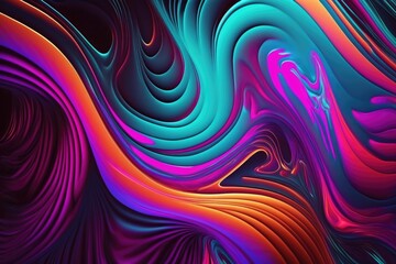 3D Abstract Background, color flow, generative ai