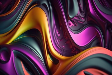 Fototapeta premium 3D Abstract Background, color flow, generative ai