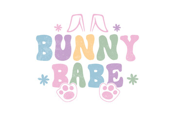 Retro Easter Sunday bunny babe Sublimation T-Shirt Design     