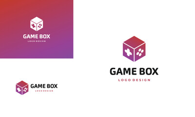 game box logo design modern icon, game console combine with box logo concept