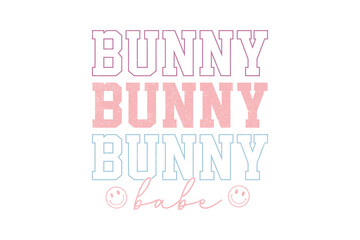 Fototapeta na wymiar Retro Easter Sunday Bunny Babe Sublimation T-Shirt Design 