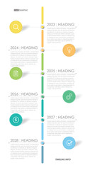 timeline template infographic presentation style display. 6 step