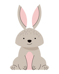 cute beige rabbit seated