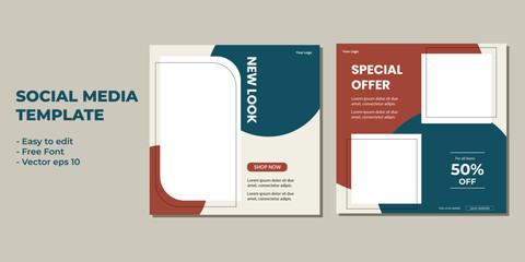 Set of Editable minimal square banner template. Suitable for social media post and web internet ads. Vector illustration with photo college	