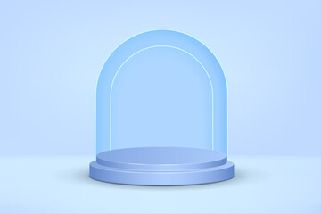 3d background products display podium scene with geometric platform stand to show cosmetic products. Stage showcase on pedestal display studio