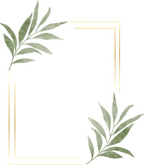 Luxury floral leaf wreath gold frame