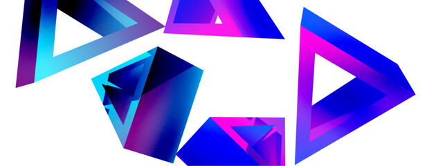 Triangle abstract background. 3d vector basic shape technology or business concept composition. Trendy techno business template for wallpaper, banner, background or landing