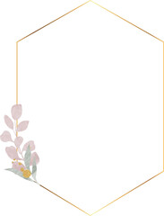 Luxury floral leaf wreath gold frame