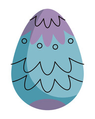 purple and green egg painted