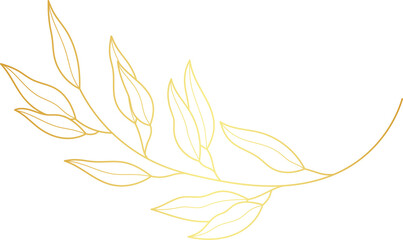 Luxury golden wedding floral leaf branch © TWINS DESIGN STUDIO
