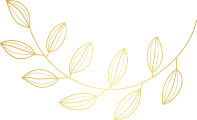 Luxury golden wedding floral leaf branch
