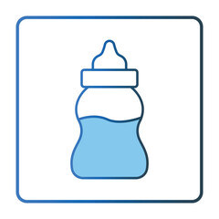 Baby bottle icon illustration. icon related to baby care. Lineal color icon style, two tone icon. Simple vector design editable