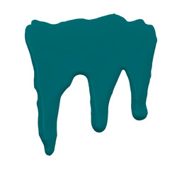 Green, bluish green, flowing, isolated on transparent background. Close-up.