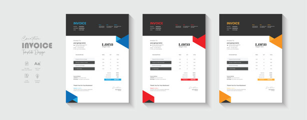 Professional and Corporate Invoice Template Design, Business Invoice