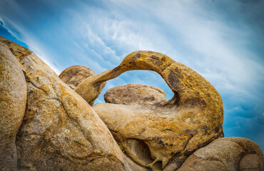 Mobius Arch rock in beautiful Alabama Hills in the Sierra Nevadas