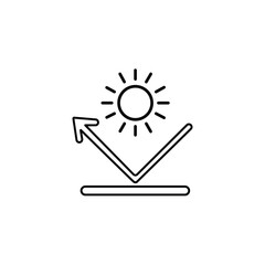 Sunblock icon. Simple outline style. Sun protective surface, ultraviolet, UV, anti, solar, light, lightweight, UVA, UVB, spf. Vector illustration isolated on white background. Editable stroke EPS 10