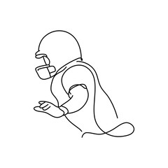 Line art flat illustration Super Bowl is a great choice for any graphic design project related to this event, such as posters, banners, flyers or advertisements.