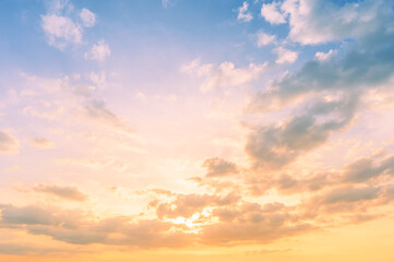 Sunset sky for background or sunrise sky and cloud at morning. - obrazy, fototapety, plakaty