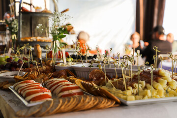 Cheese and crackers platter appetize table