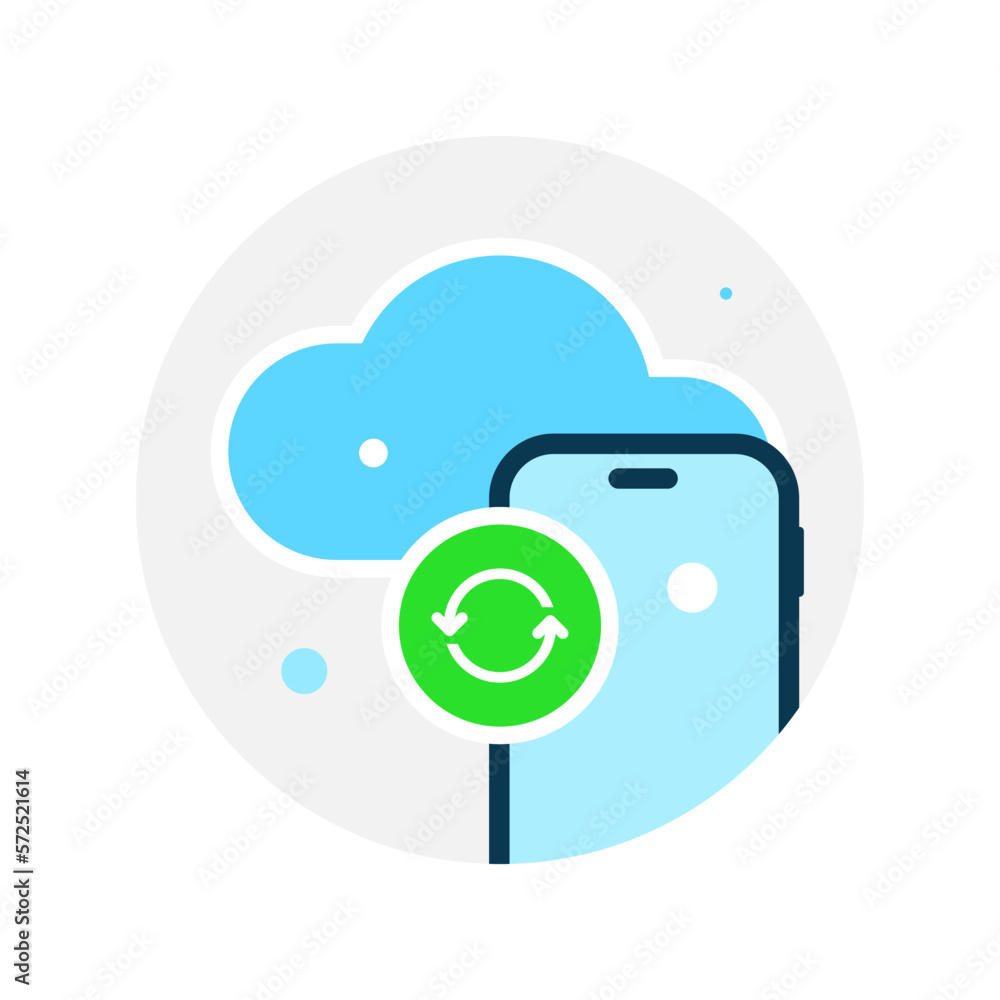 Poster back up data from smartphone to cloud storage concept illustration flat design vector eps10. modern 
