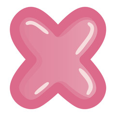 Letter X Pink Bold Alphabet Font Doodle Drawing Vector Art