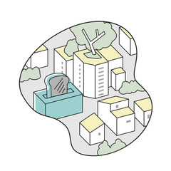 切り抜かれた風景。焦げたパンのある街並み