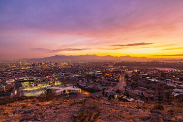Fototapeta premium High angle view of the beautiful El Paso city