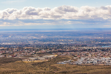 High angle cityscape of the beautiful El Paso city