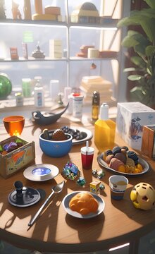 breakfast on the table made using Generative AI Technology.