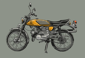 hand drawn vintage motorcycle classic vector illustration collection