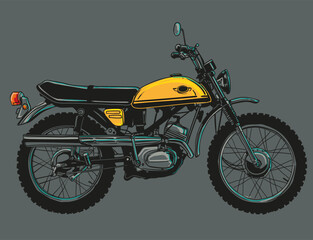 Obraz na płótnie Canvas hand drawn vintage motorcycle classic vector illustration collection