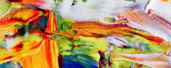 Color texture. Hand drawn oil painting on canvas. Abstract art background. Modern, contemporary art. Colorful canvas. Wall decor background	
