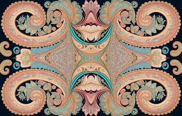 Paisley seamless pattern pastel tone. Abstract traditional folk antique ethnic tribal graphic paisley line. Texture textile fabric patterns vector illustration. Ornate elegant luxury vintage retro sty