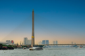 Scenic view of the Rama VIII Suspension Bridge