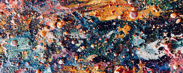 Color texture. Hand drawn oil painting on canvas. Abstract art background. Modern, contemporary art. Colorful canvas. Wall decor background	
