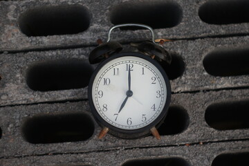 vintage black alarm clock